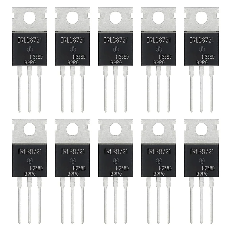 IRLB8721 IRLB8721N IRLB8721PBF MOSFET Transistors 30V 62A N-Channel Mosfets Transistor 30 Volt 62 Amp TO-220 Pack of 10