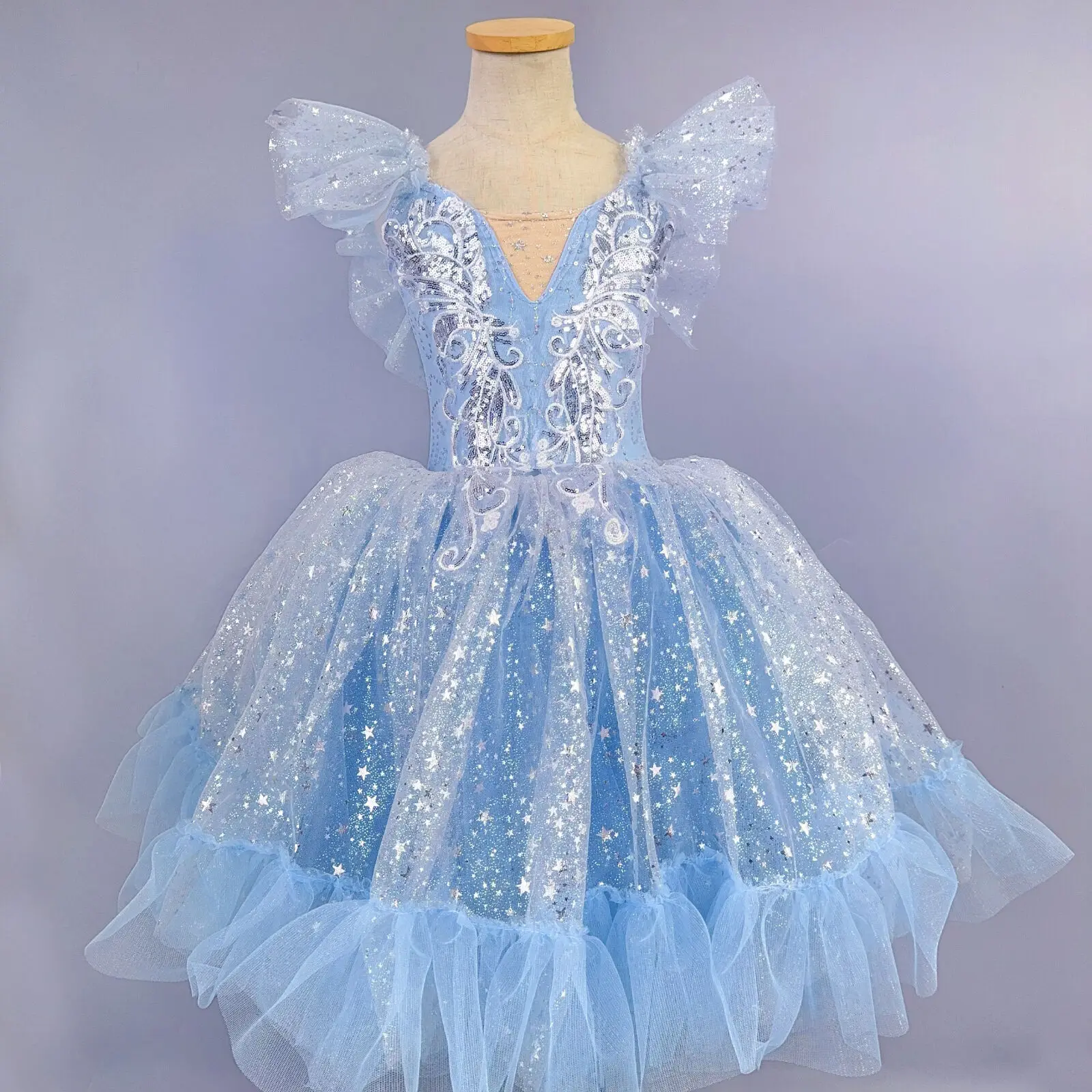 

Romantic Professional Ballet Tutu Skirt Girls Kids Spanish Tulle Long Dress Adult Women Swan Lake Performance Ballerina Costumes