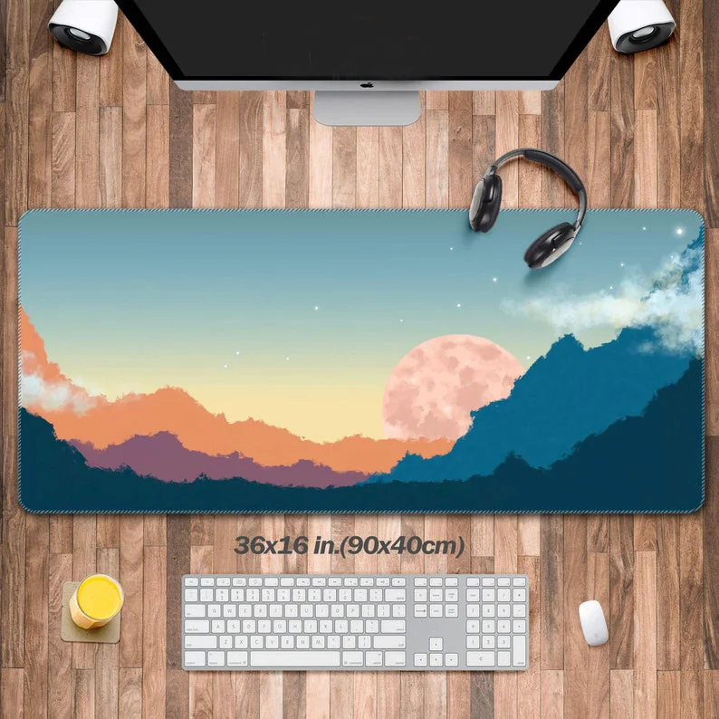 

Cute Kawaii Cloud Desk Mats,Colorful Pastel Cloud Mousepad,Cute Deskmat,Kawaii Extended Gaming Keyboard Mat,Extra Large Desk Mat
