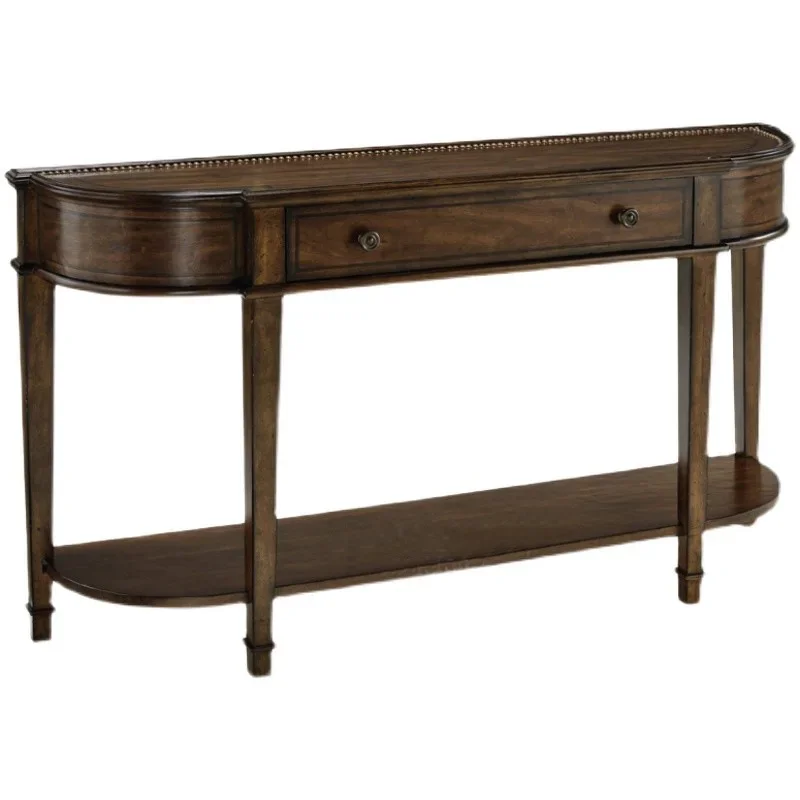 

American solid wood porch table porch cabinet foyer cabinet semicircular with drawers porch cabinet solid wood