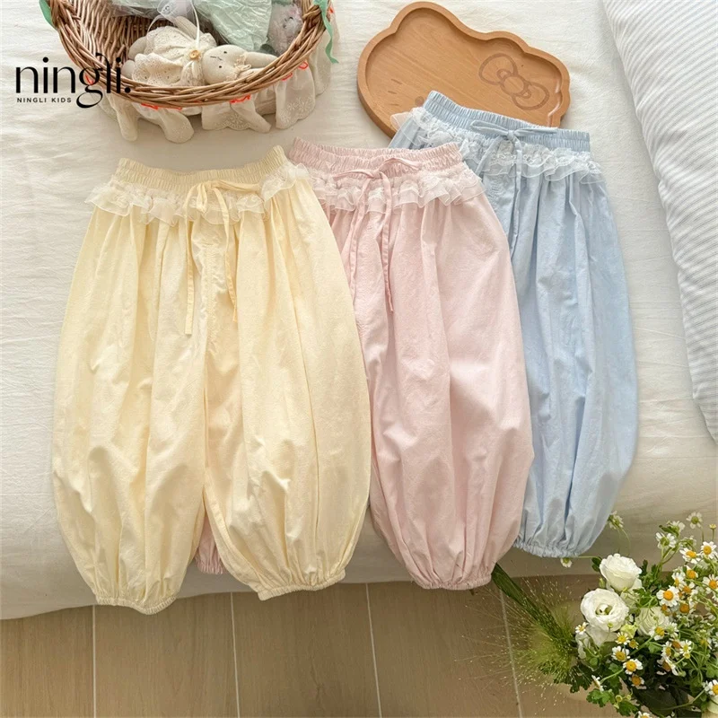 

Girls' 2026 Summer Baby Mosquito Pants Thin Children's Lantern Pants Summer Pants Middle and Small Children's Casual Pants