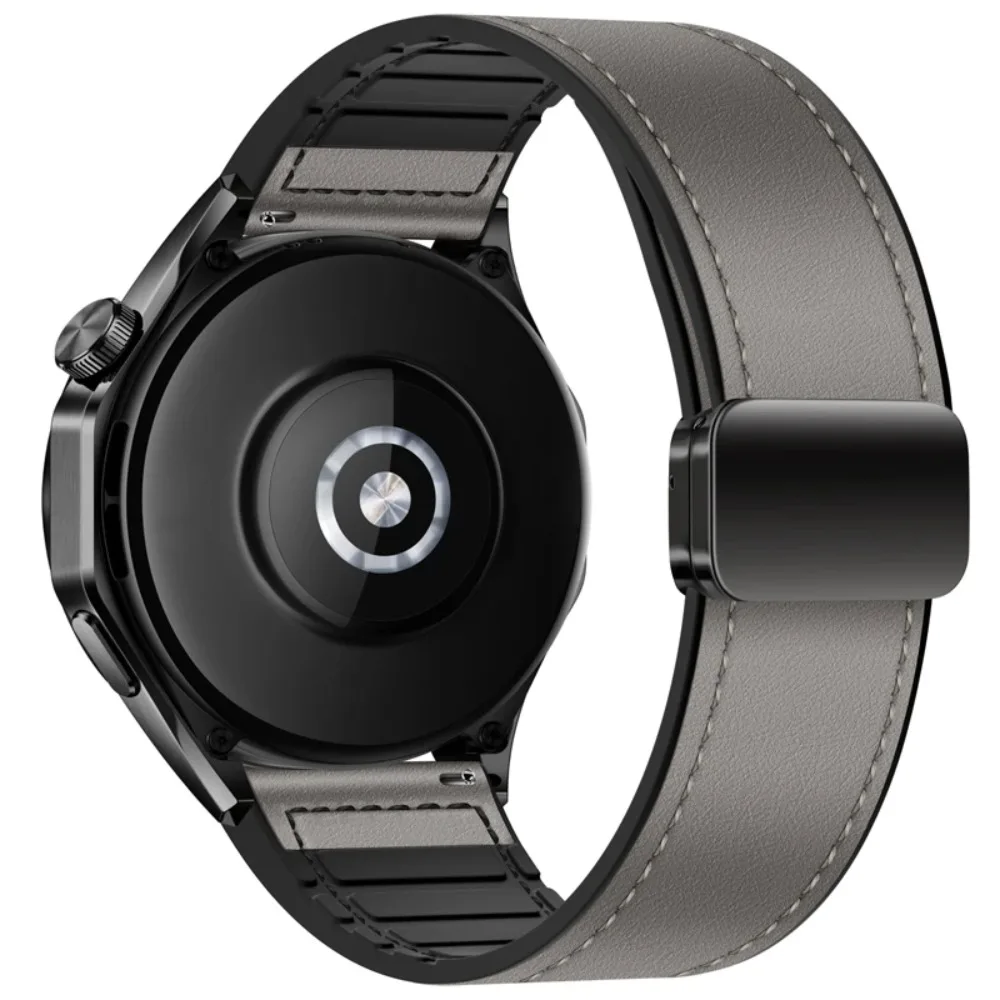 20mm 22mm Silicone+Leather Strap For Xiaomi Watch 5 S5/4/3/2/1 Magnetic Bracelet Band For Amazfit Bip Max/Oneplus Watch 4/3/Lite