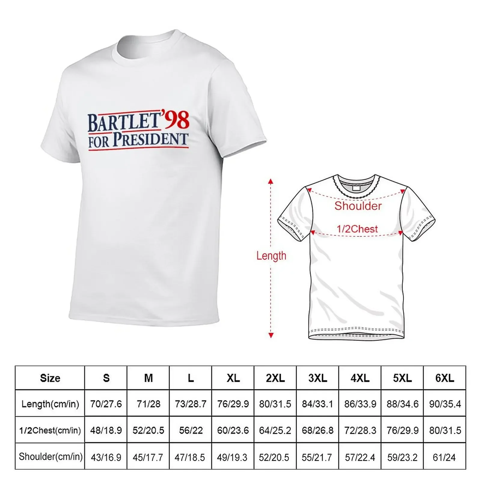 Bartlet for President T-Shirt anime t shirts Blouse summer tops kawaii clothes black t shirts for men