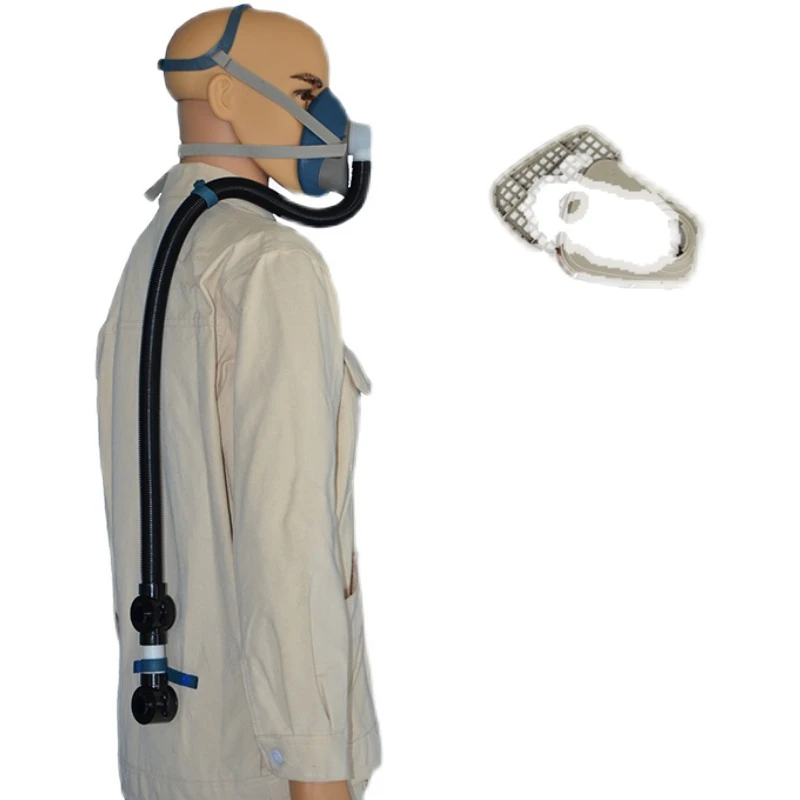 Welder mask with rear air intake for tube