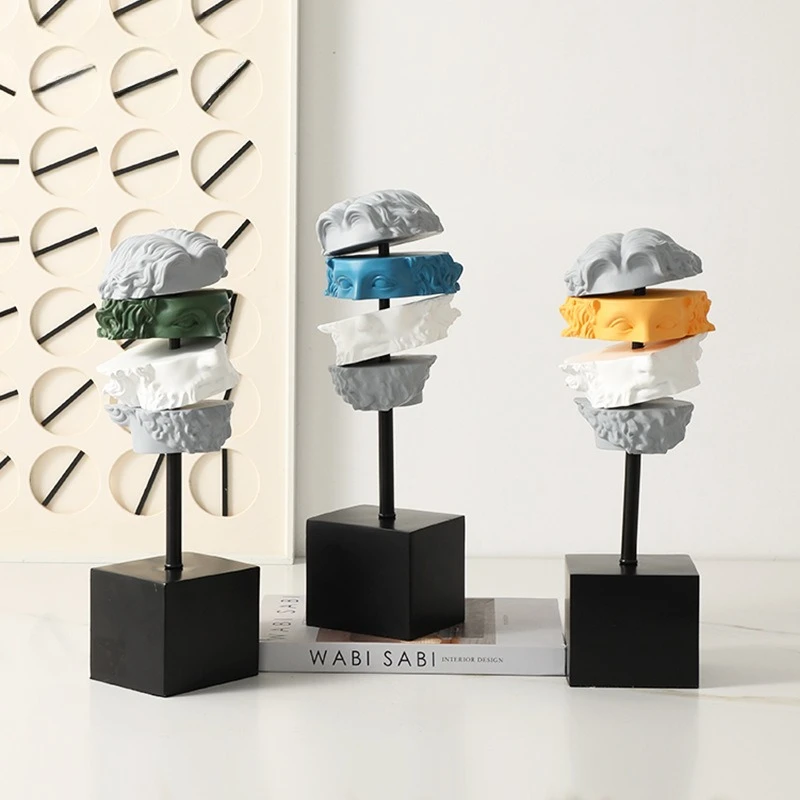 Modern minimalist creative art style cutting humanoid sculpture office exhibition hall bookcase, soft decorative ornament