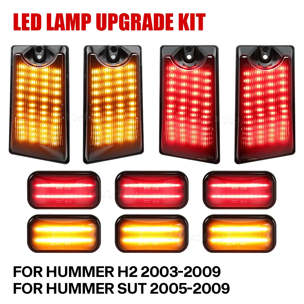 

10pcs/set LED Cab Roof Lights Clearance Marker Lights Kit For 2003-2009 Hummer H2 & For 2005, 2007-2009 Hummer H2 SUT/SUV