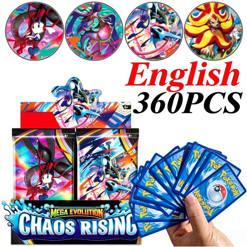 10/90/360Pcs  New Pokemon TCG Cards Prismatic 151 Chaos Rising English Booster Battle Rare Holo Trading Collection Gift for Kids