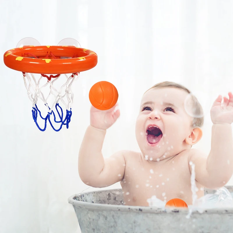 Toddler Bath Toys Baby Mini Bathroom Bathtub Shooting Basketball Hoop With 3 Balls Kids Boy Water Toys Funny Shower Cute Gift