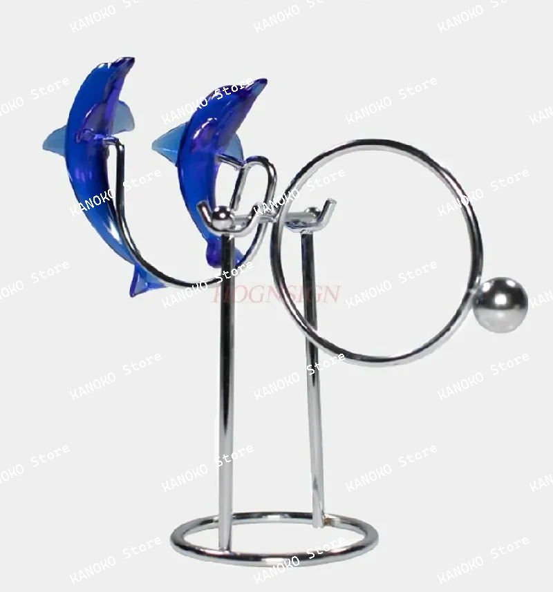 Creative Dolphin Swinging Doll Balance Tumbler Dynamic Rotating Metal Desktop Pendant