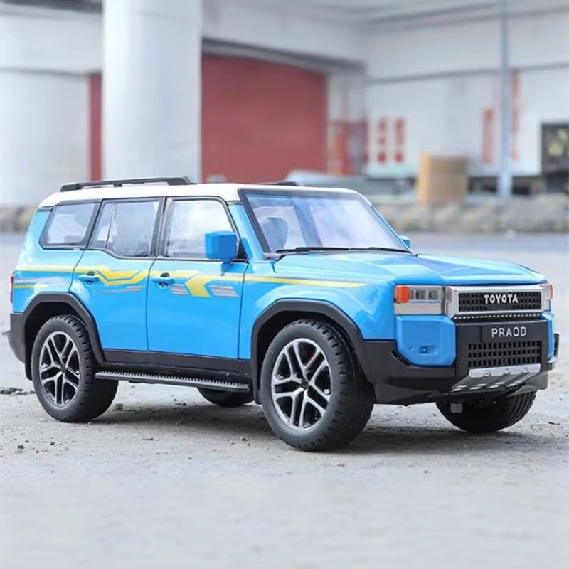 1/24 Toyota 2024 PRADO Land Cruiser Lc250 Alloy Car Model Diecast Metal Off-road Vehicle Car Model Sound and Light Kids Toy Gift