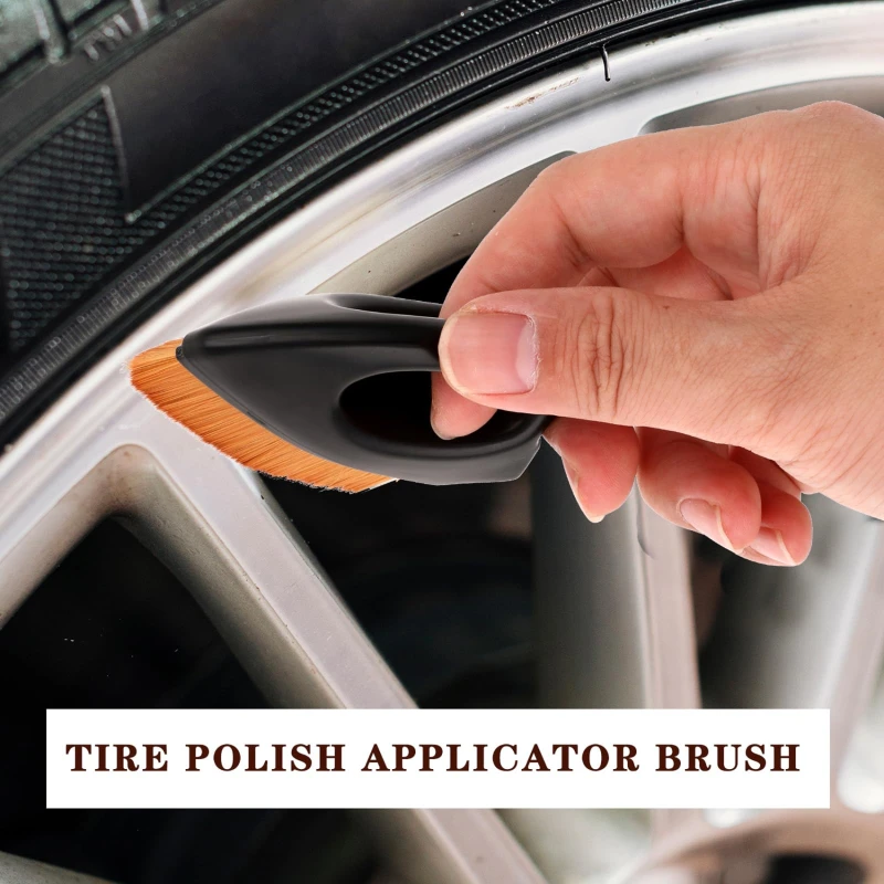 Car Tire Detailing Brush Synthetic Fiber Auto Tire Shine Applicator Wash Tire Cleaner Portable Car Interior Cleaning Tool 1pc