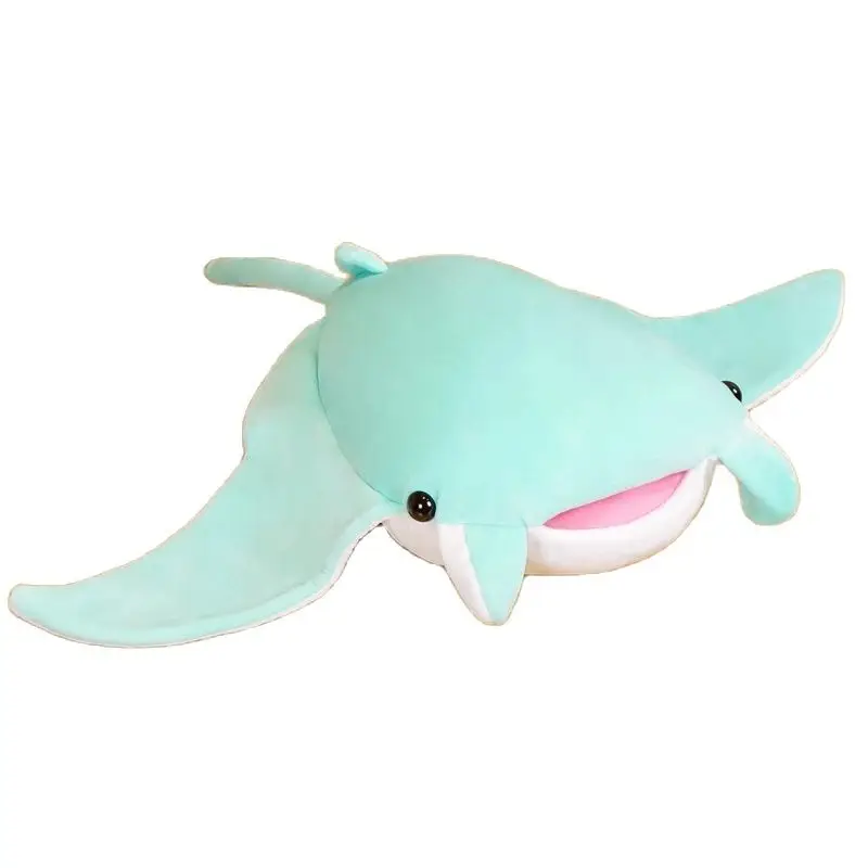 Cartoon Levensechte Mobula Walvis Knuffel Zacht Real Life Ray Vis Pop Realistische Zee Dieren Knuffels Kussen Voor Kinderen