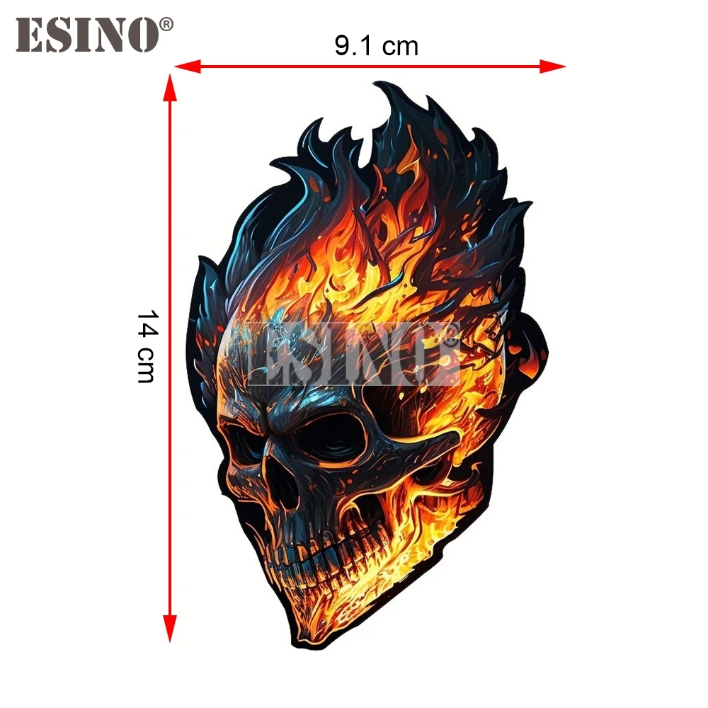 Car Styling Funny Angry Fire Skull Cartoon PVC Painting Car Body Decal Waterproof Car Sticker Pattern Vinyl