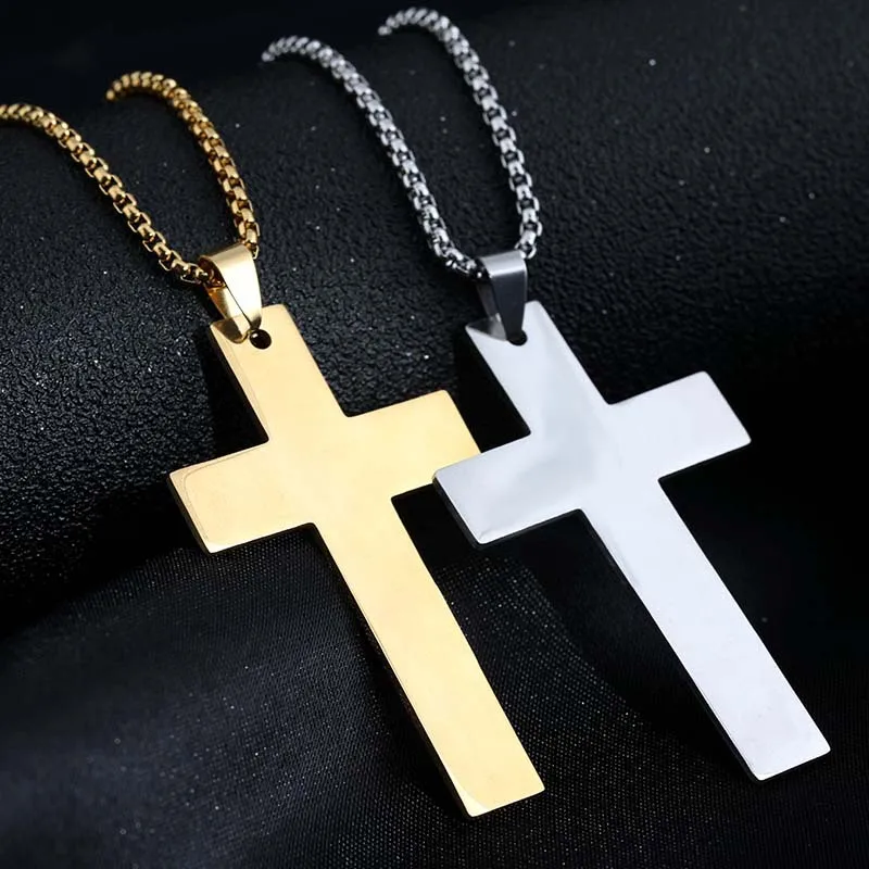 

New cross-shaped necklace pendant, the best friend couple of students, women with titanium steel jewelry