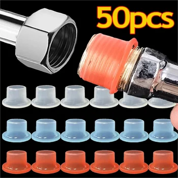 50/10PCS ก๊อกน้ําซิลิโคน Leak-proof ซีลปะเก็นป้องกันหยดรั่วเครื่องซักผ้าเกลียวท่อปลั๊กยางท่อซีลเครื่องซักผ้า