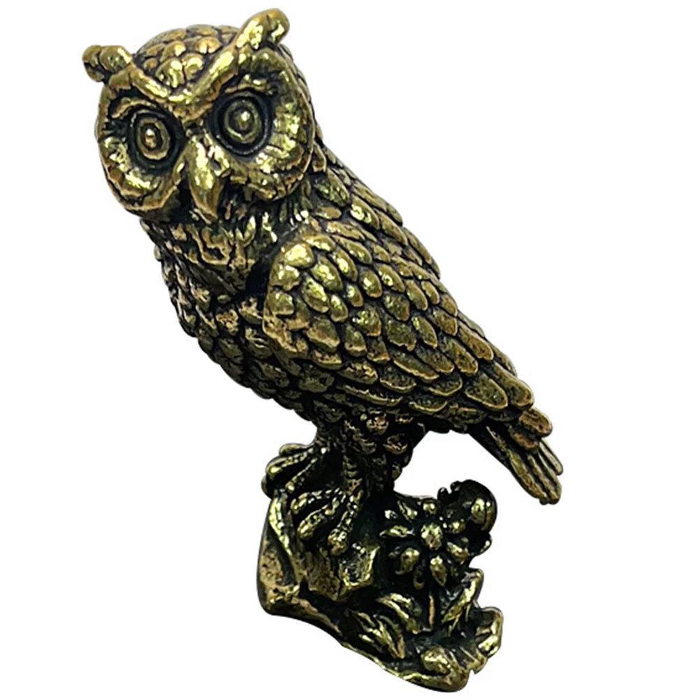 

Brass Owl Outdoor Ornaments Tabletop Animal Decor Desktop Statue Miniature Craft Shaped Figurine Office Statues