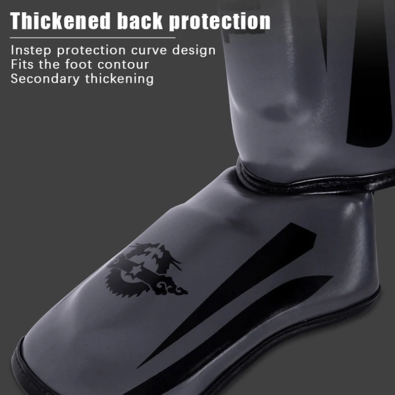 【ST】1 par de protectores de espinilla para kickboxing, boxeo, Muay Thai, artes marciales, Sanda, Wushu, protectores de piernas, protectores de tobillos para Taekwondo, MMA y lucha