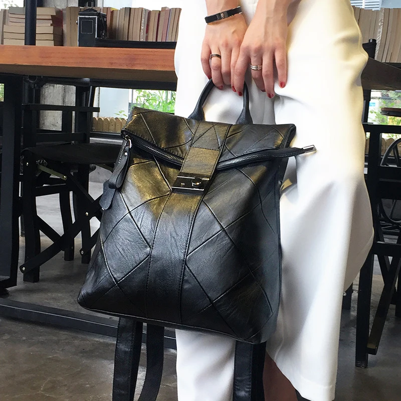 

Ladies Leather Double oulder Bag Casual Travel Large Capaci Bapa Faionable Korean Sle 2025 New Leisure All-Match ...