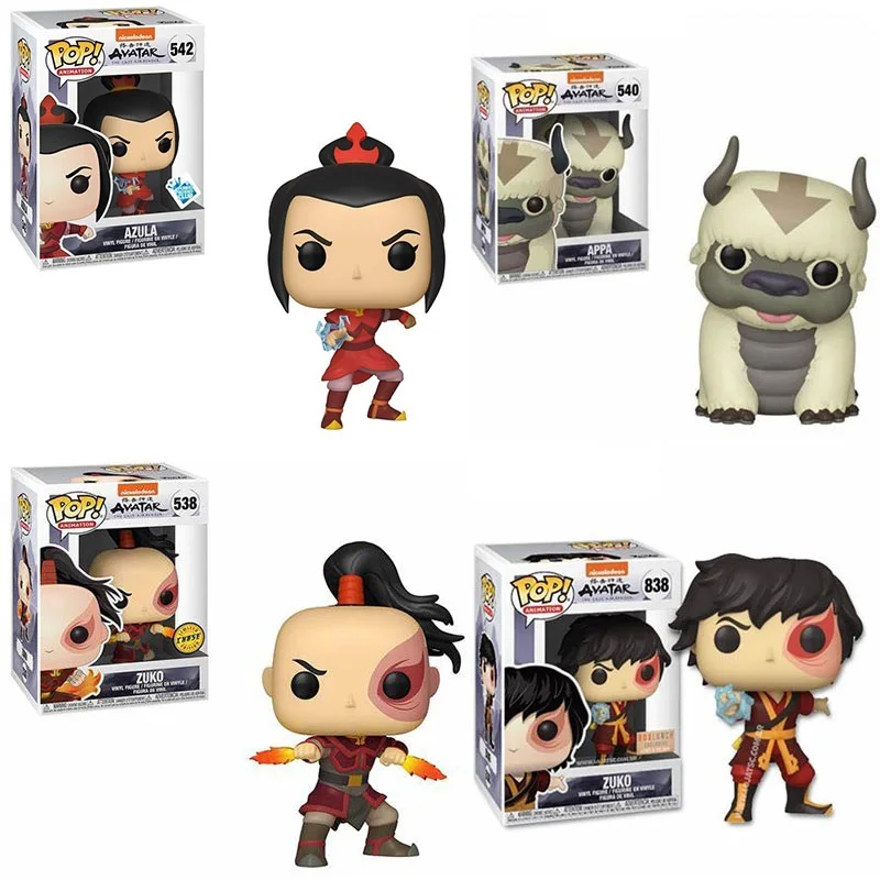 Funko Pop Zunko 538# Appa 540# Azula 542# Zuko 838# Vinyl PVC Dolls Action Figure Collection Models Toy for Child Christmas Gift