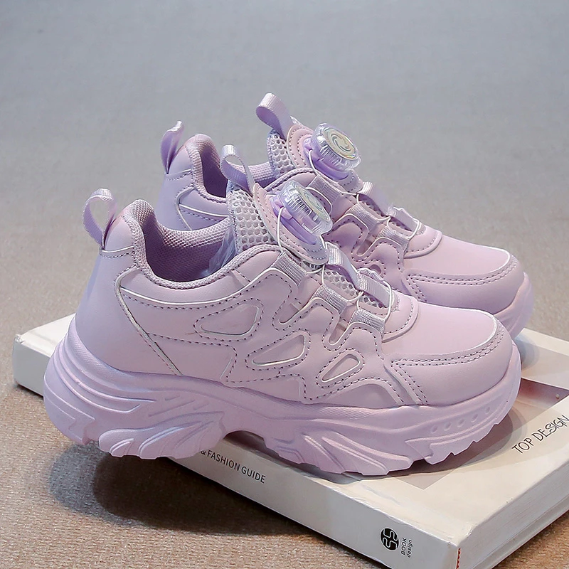 2025 جديد الاطفال احذية الجري الدورية زر الأطفال أحذية رياضية شبكة تنفس العلامة التجارية الجديدة الأطفال أحذية رياضية سميكة مريحة #3