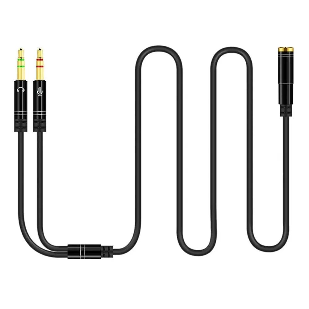 3.5mm stereo złącze mini jack 1 żeński do 2 męski rozdzielacz słuchawkowy do komputer stancjonarny kabla Audio do słuchawek do komputera