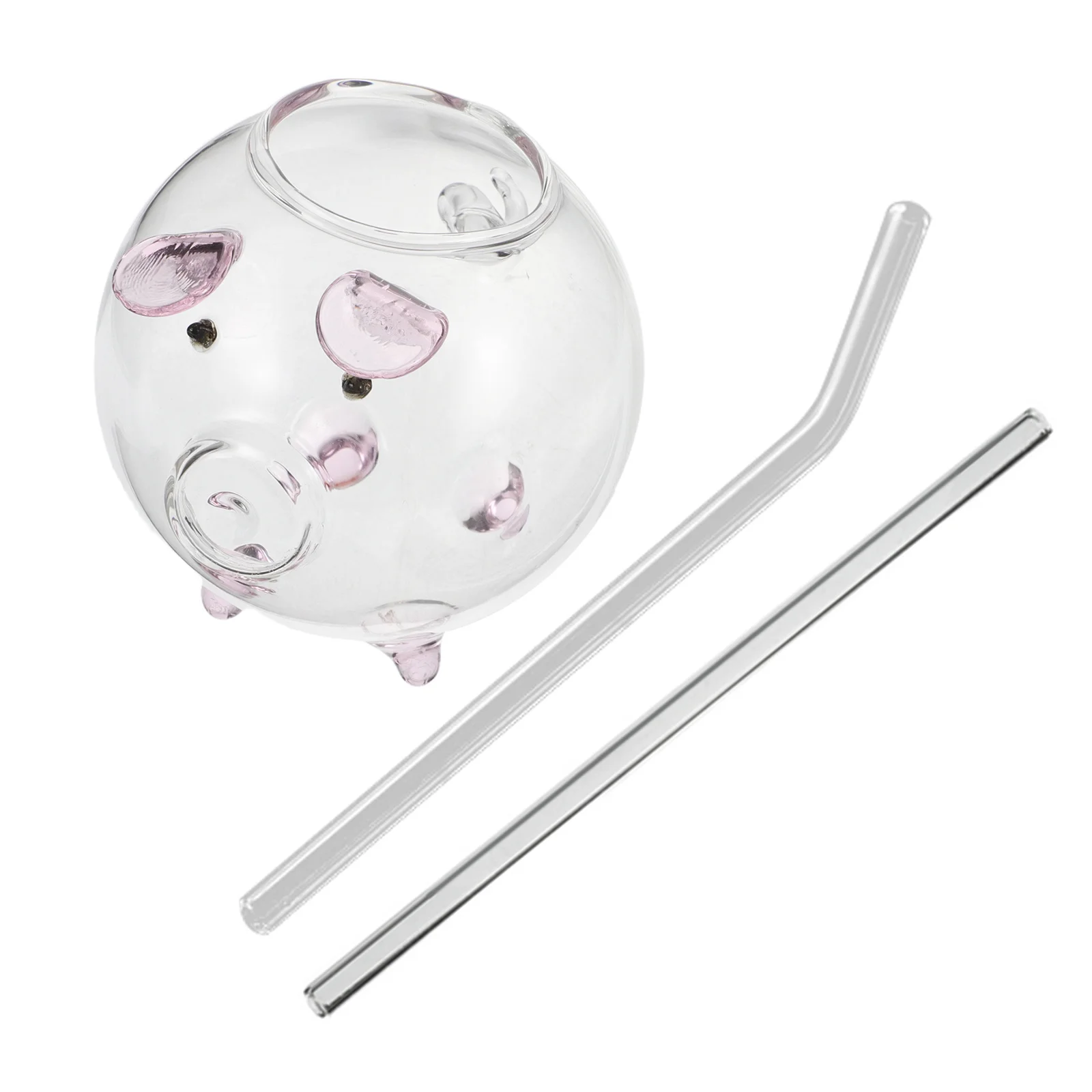 Vaso de Vidrio de 220 ml con Forma de Cerdo, Adorable Diseño de Animal para Agua, Cerveza, Té, Zumo de Naranja, Vaso Reutilizable, Decoración del Hogar