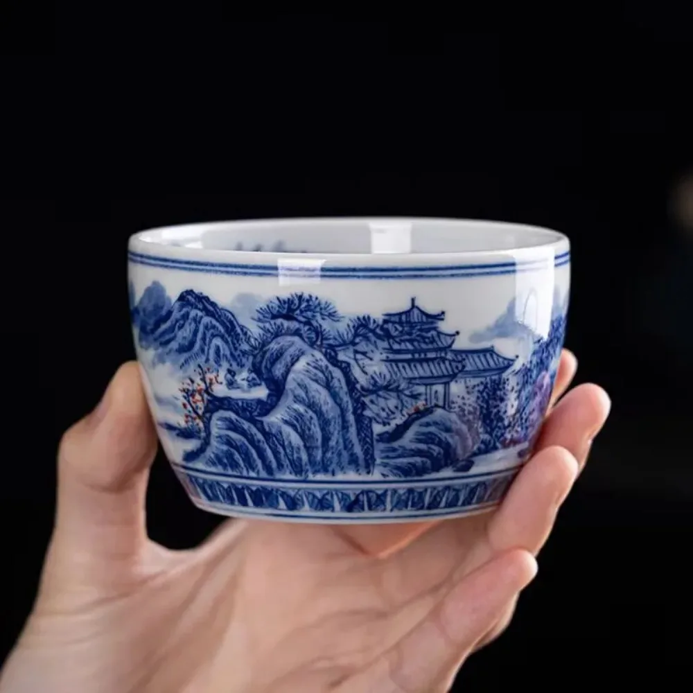 the mainland of China retro hand-painted blue and white porcelain POS EXPRESS ceramic tea cup