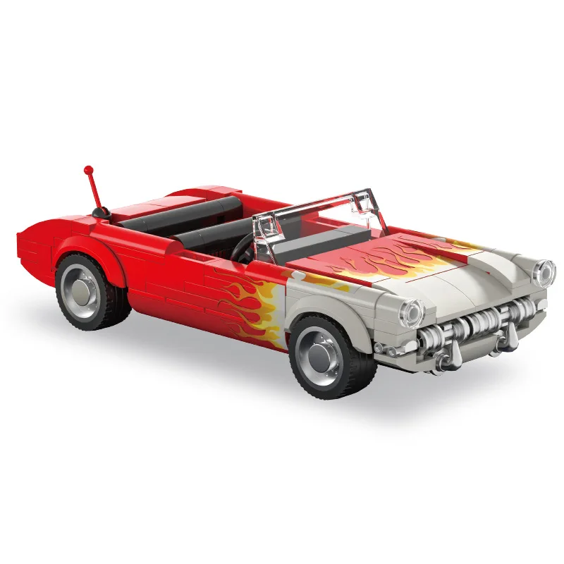 

Speed Retro Vintage Car 1956 America Roadster C1 ﻿Building Block Vehicle Brick Educational Toy Collection For Gifts