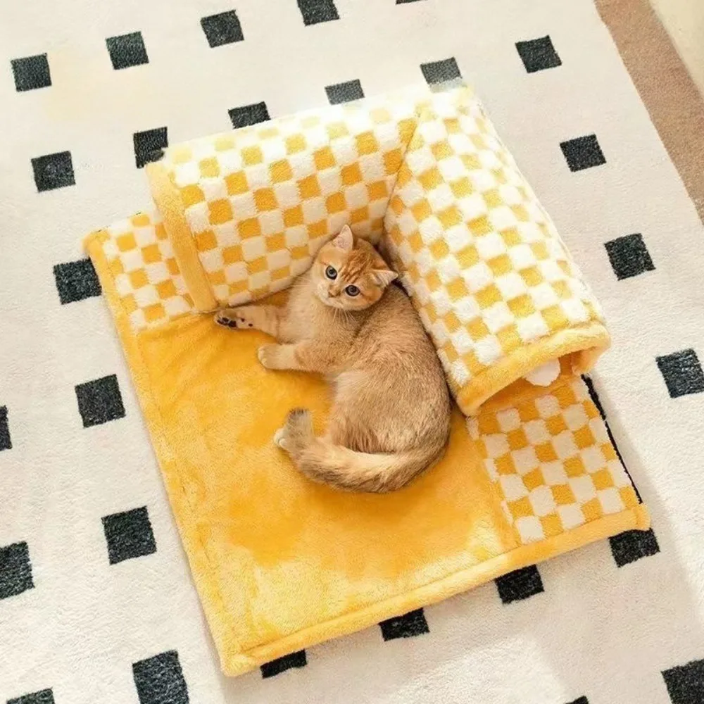عش القط نفق المتاهة حفر حفرة سرير قطة دافئ لخريف شتاء مناسبة لجميع المواسم قابل للإزالة قابل للغسل بطانية شتوية للحيوانات الأليفة