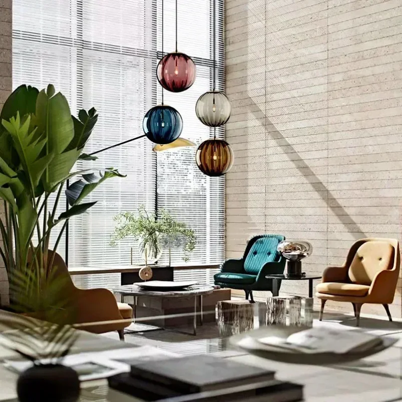 Imagem -05 - Modern Nordic Glass Ball Led Pendant Light Hanglamp para Quarto Sala de Jantar Bar Decor Luminária Suspensão Luminárias