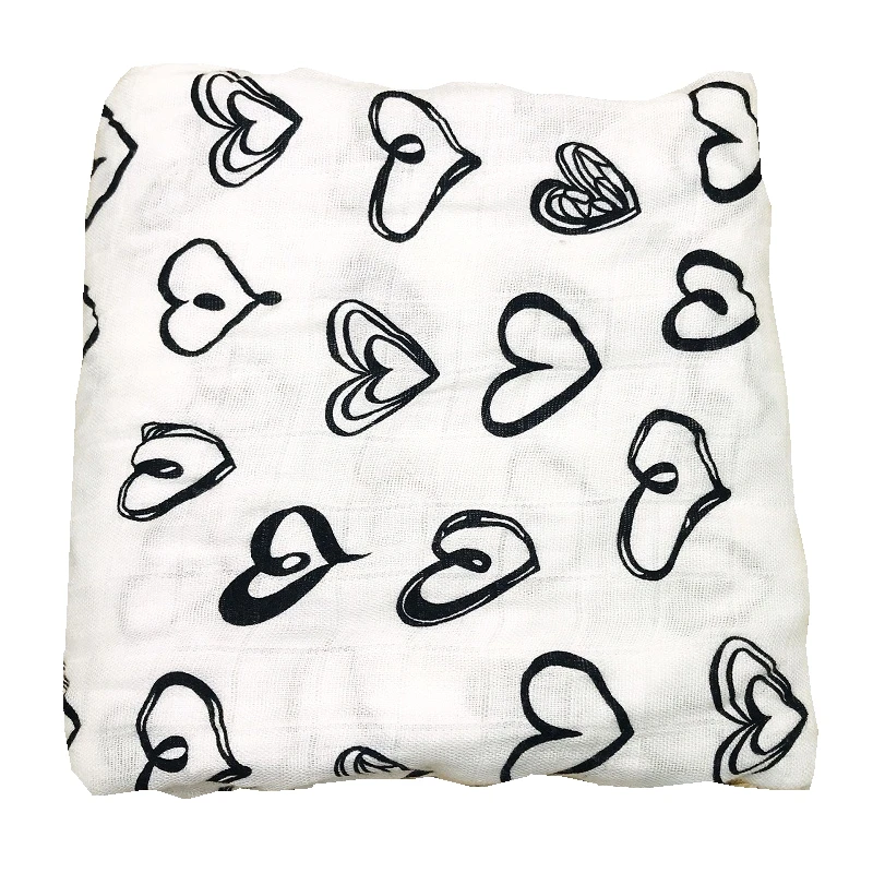 Penguin 47x47 Inch Baby Muslin Blanket Lightweight Breathable Swaddle Receiving Blanket for Newborn Infants