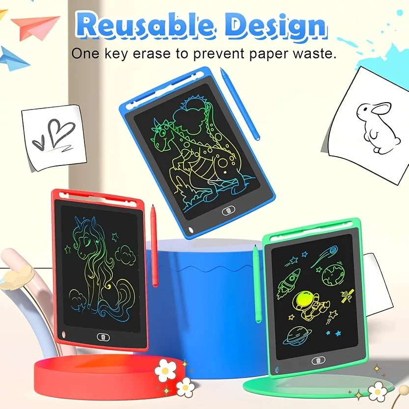 3 pacote de tablet de escrita lcd para crianças, 8.5 Polegada colorido doodle board desenho tablet, aprendizagem educacional brinquedos presentes de aniversário