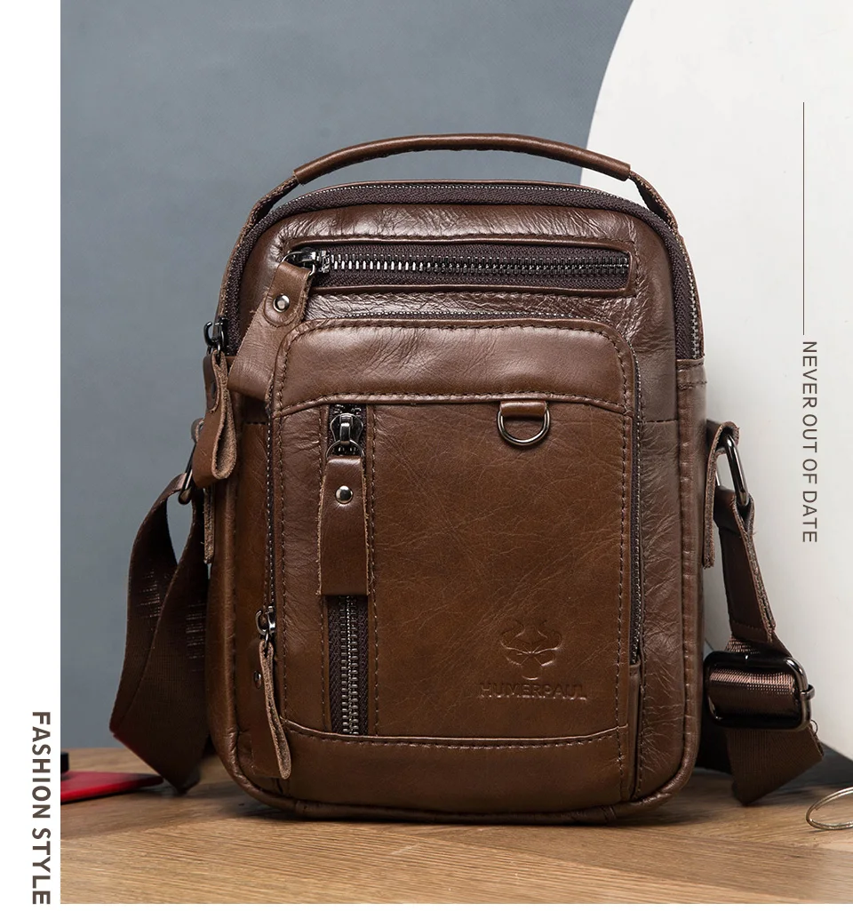 Humer paul 100% Echt leder Herren Schulter Umhängetasche Klein unternehmen Umhängetasche für die Arbeit männliche Reises ch linge Bolso – Detail 1