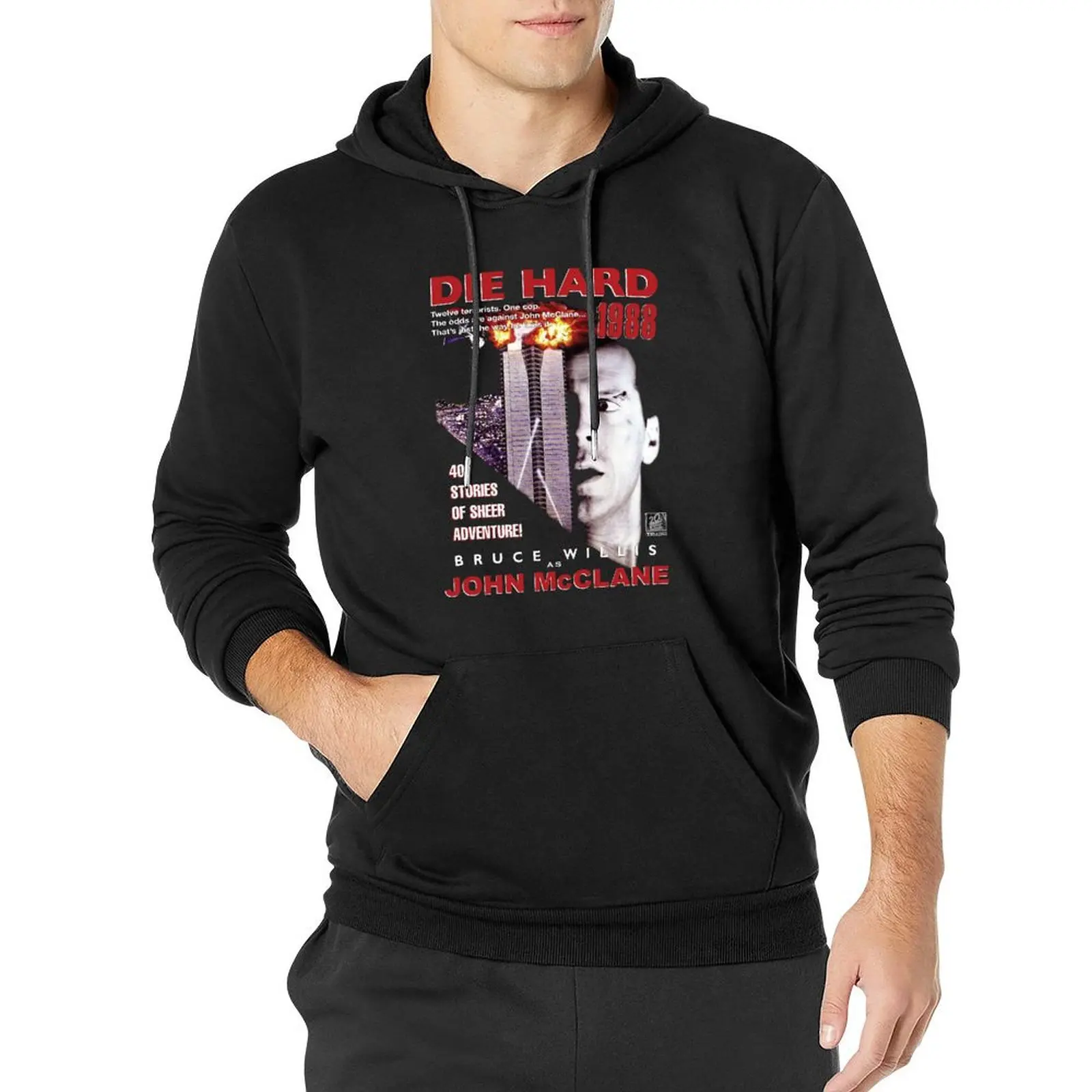 Die Hard Retro Movie Montage Pullover Hoodie hooded shirt autumn mens clothes japanese hoodie