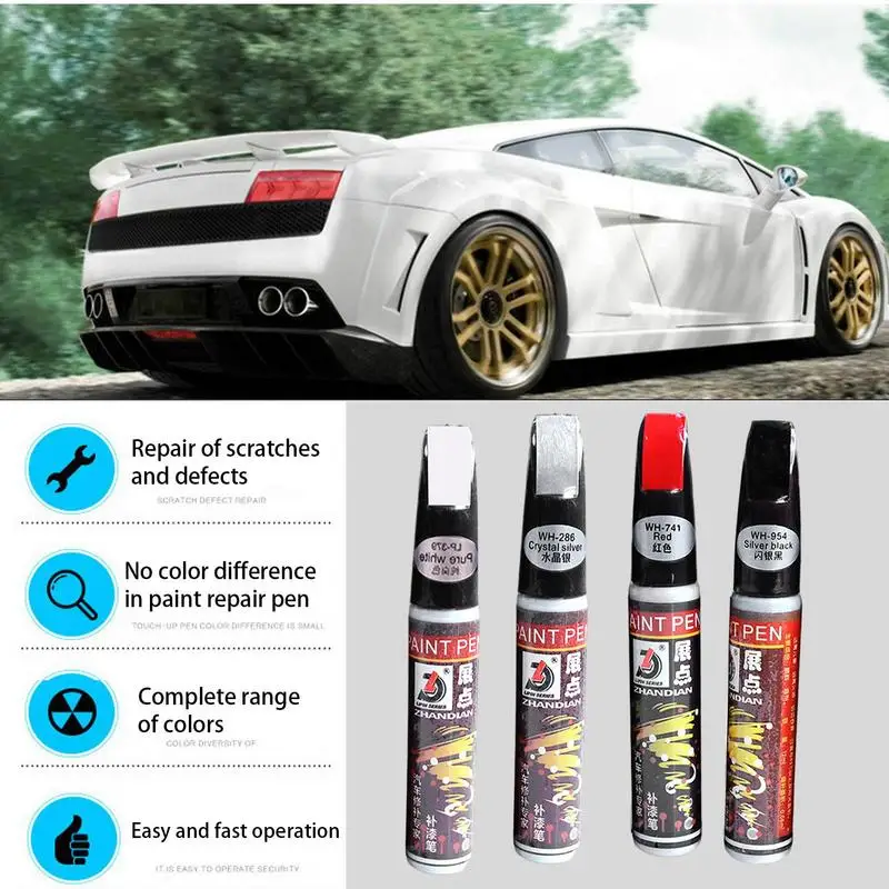 Universal Car Reparação Scratch Touch-Up Pen, Automotive pintura líquida, prata, vermelho, preto, branco Artefato, Manutenção Car