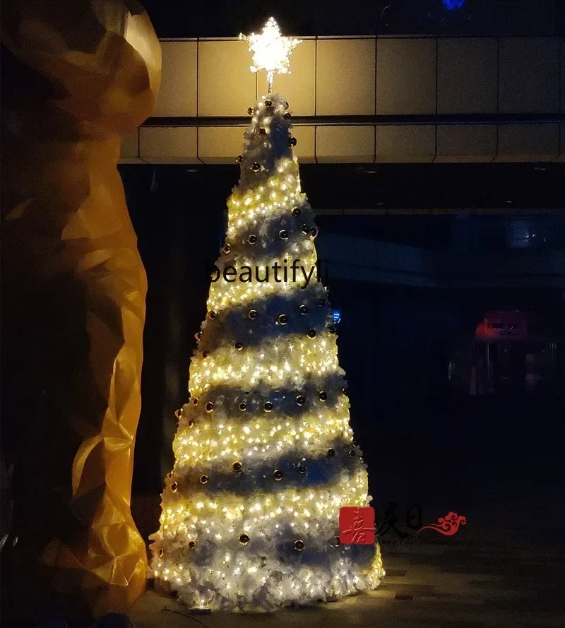 

YH Modern white large Christmas tree frame 3 meters, Christmas tree set white rattan decorated tree