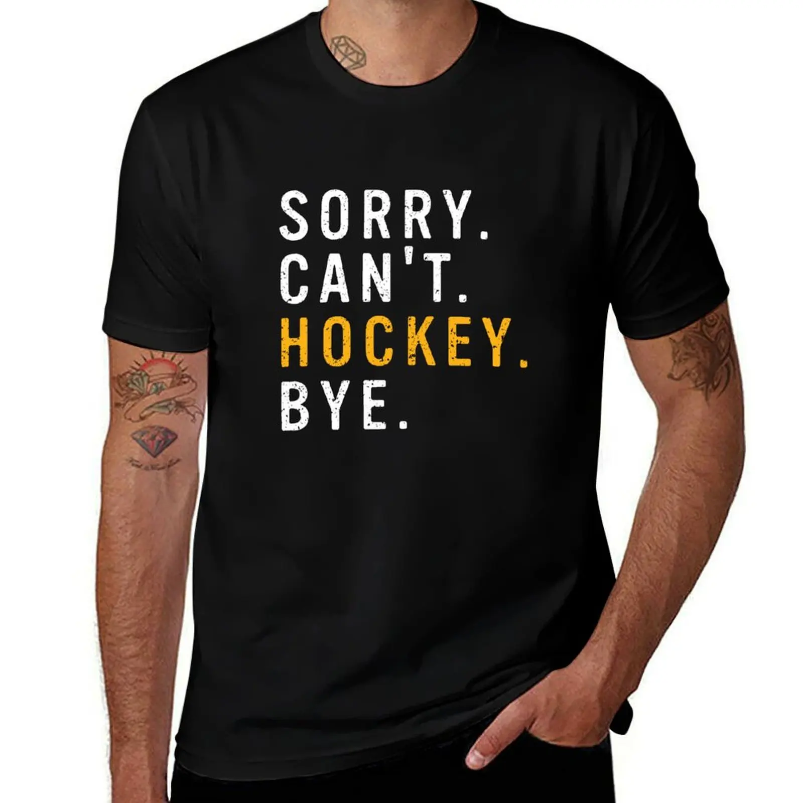 

Sorry. Can't. Hockey. Bye. Shirt T-Shirt vintage plus size clothes animal prinfor boys blue archive men clothing
