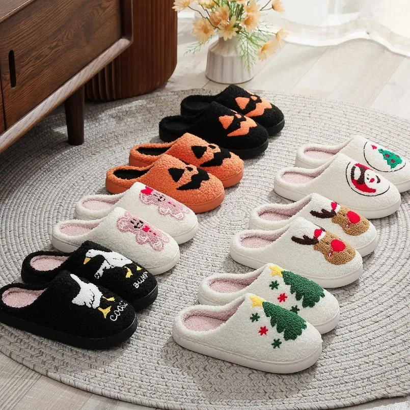 Shark Winter Warm Slipper Womens Cat Paw Kawaii Cartoon Plush Indoor Funny Dog Puppy Fuzzy Floor Home House Shoes Heart Female view 3