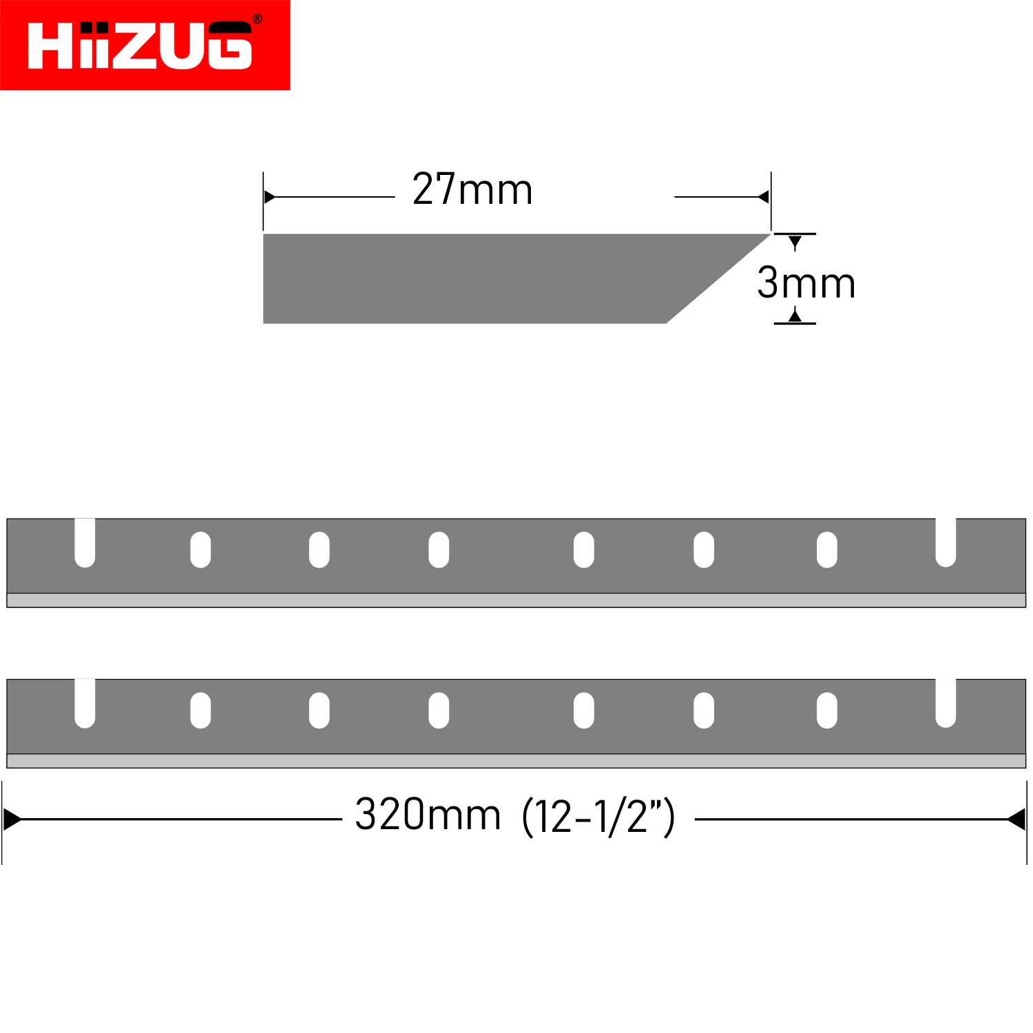 Imagem -04 - Facas de Lâminas de Plaina Dewalt Dw733 320 mm 12.5 Hss Peças para Plaina Dewalt ou Máquina de Jointer de Plaina de Madeira 320x27x3 mm