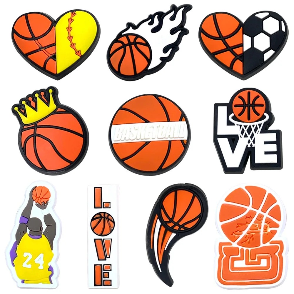 10-100 Stück Basketball-Serie Schuh-Charms Pins für Bubble Slides Clogs Sandalen Schuhzubehör Dekoration als Geschenk für Freunde – Detail 3
