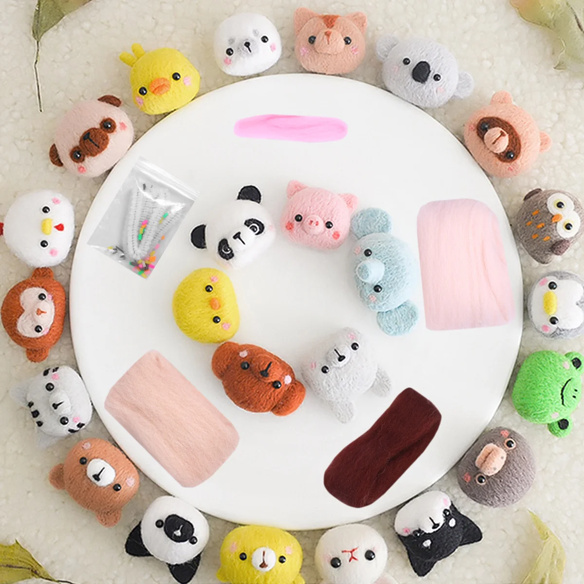 

Wool Felting Diy Kit Natural Wool Felt Material For Crafts Home Decoration Needle Felting Tool Kit