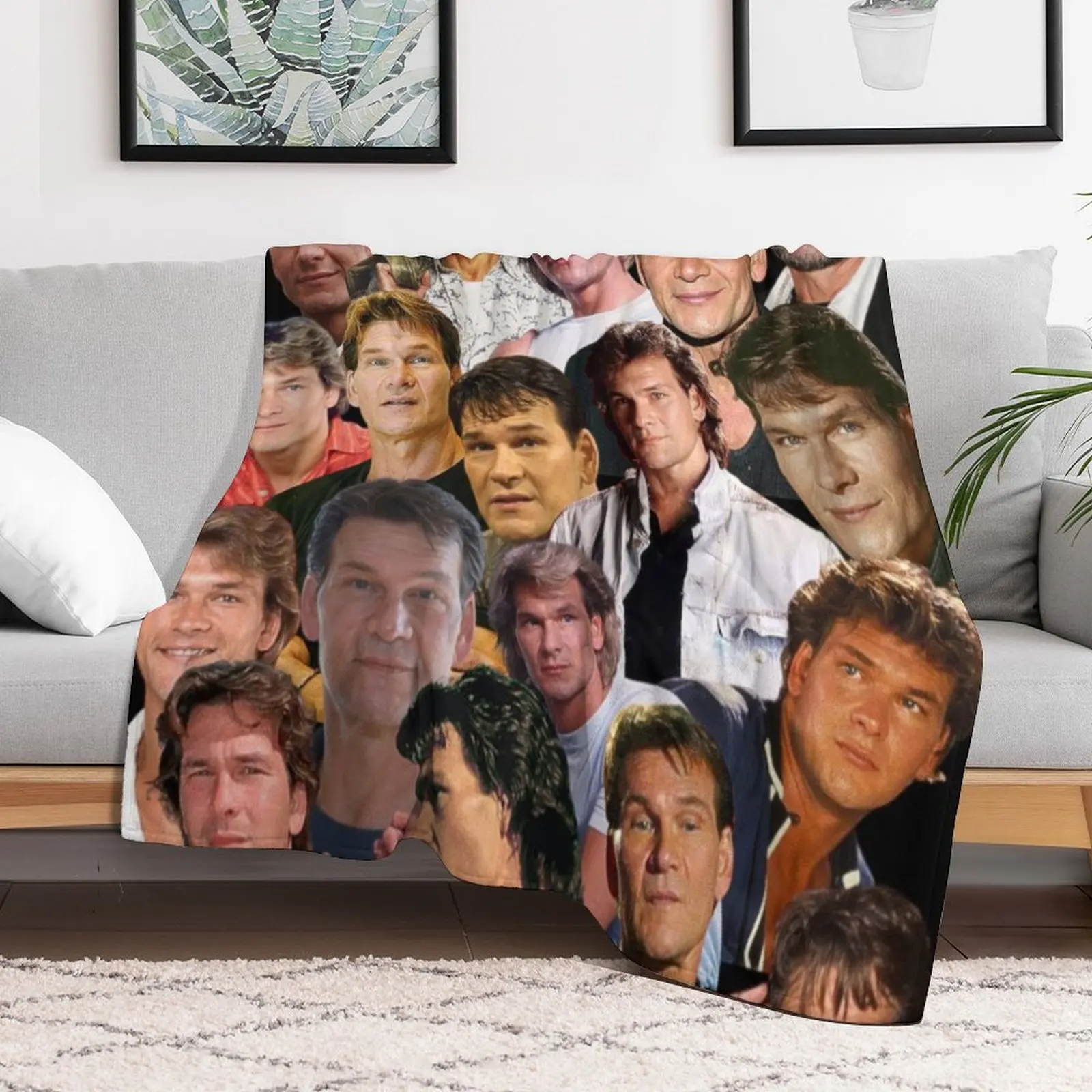patrick swayze photo collage Throw Blanket Blankets Sofas Of Decoration Furrys Decorative Sofas Decorative Sofa Blankets