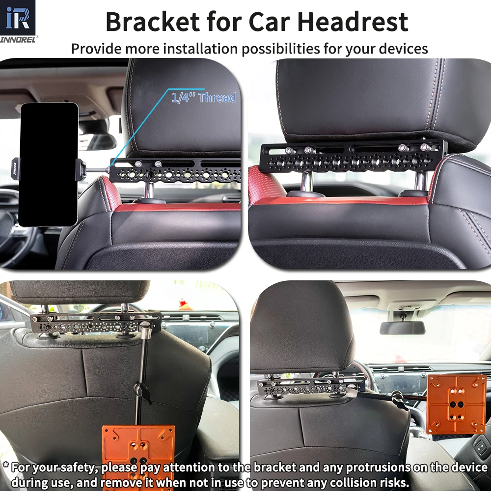 INNOREL TB2403 Car Headrest Cheese Camera Clamp 1/4