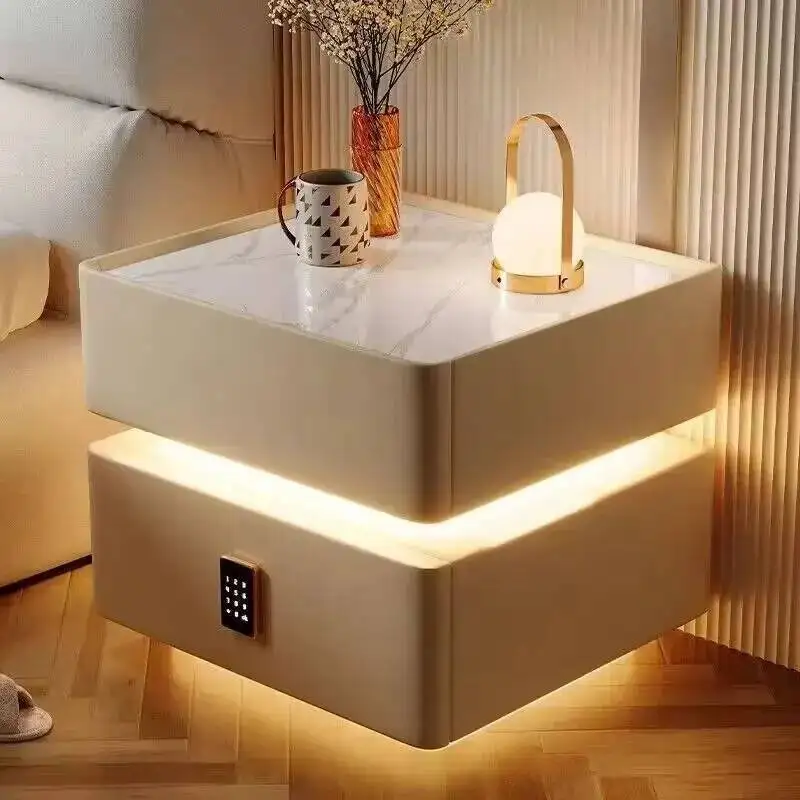 Drawers Lock Intelligence Nightstands Modern Luxury Simple Bedside Table Nordic Storage Table De Chevet Furniture Living Room