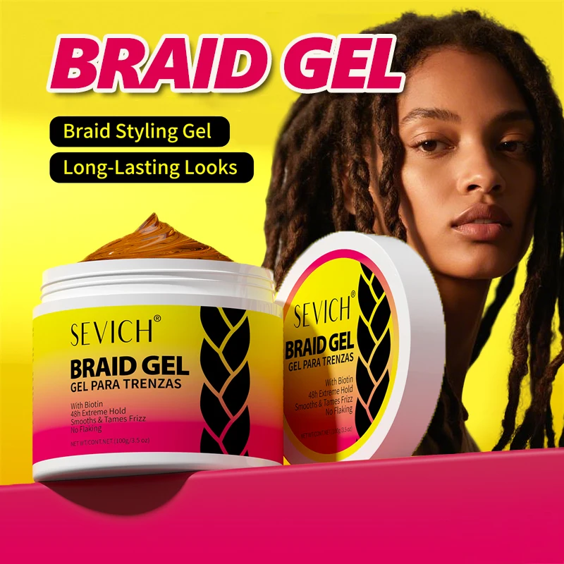 Hair Braiding Gel Hair Styling Wax Long-lasting Braiding Gel for Defined Braids Frizz Edges Hair Control Cream Hold All-day Lock