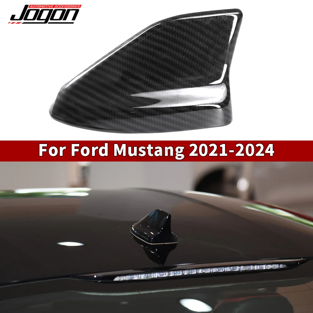 

For Ford Mustang 2021 2022 2023 2024 Real Carbon Fiber Shark Antenna Cover Body Kit Protection Exterior Accessories Trim