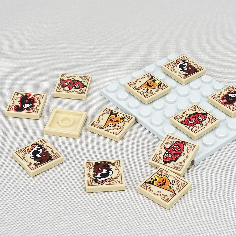 

MOC 10PCS Light Panel 3068 2x2 Board Printed Devil Pattern Building Blocks Room Pendant Bricks DIY Toys Children Birthday Gifts