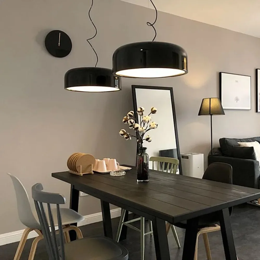 moderna lampada suspensa redonda brilhante luz pendente nordica para sala de jantar luz de suspensao preta decoracao bar 01