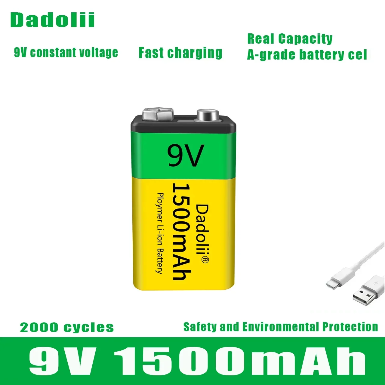 New 9V Rechargeable Battery 19800mAh 6F22 Micro USB 9v Li-ion Lithium Batteries for Multimeter Microphone Toy Remote Control KTV