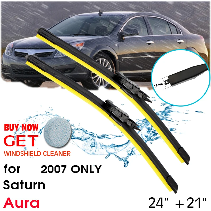 

Car Wiper Blade Window Windshield Rubber Silicon Refill Wiper For Saturn Aura 2007 Only LHD / RHD 24"+21" Car Accessories